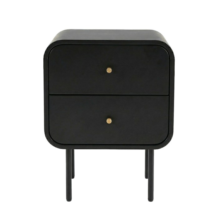 artiss bedside table 2 drawers side end table nightstand black
