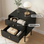 artiss bedside table 2 drawers side end table nightstand black artiss bedside table 2 drawers side end table nightstand black