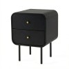 artiss bedside table 2 drawers side end table nightstand black