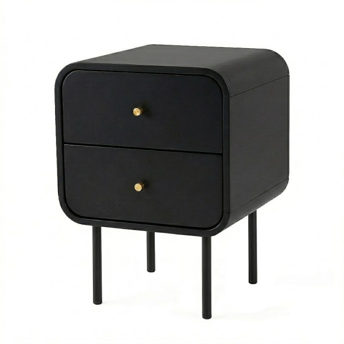 artiss bedside table 2 drawers side end table nightstand black