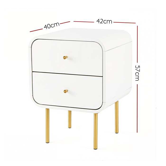artiss bedside table 2 drawers side end table nightstand white artiss bedside table 2 drawers side end table nightstand white