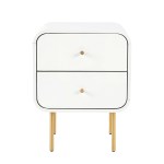 artiss bedside table 2 drawers side end table nightstand white