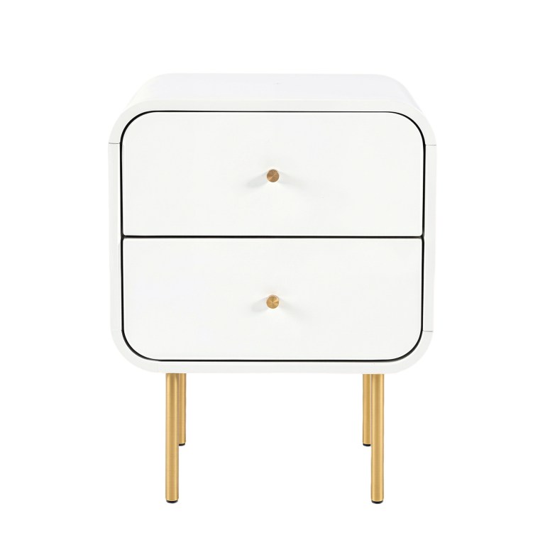 artiss bedside table 2 drawers side end table nightstand white