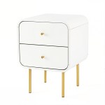artiss bedside table 2 drawers side end table nightstand white