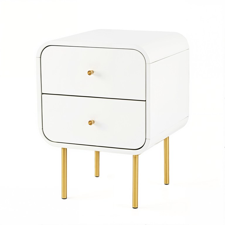 artiss bedside table 2 drawers side end table nightstand white