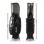 everfit golf cart bag rolling buggy club organiser synthetic leather black