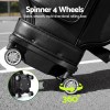 everfit golf cart bag rolling buggy club organiser synthetic leather black