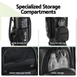 everfit golf cart bag rolling buggy club organiser synthetic leather black