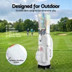 everfit golf cart bag rolling buggy club organiser synthetic leather white everfit golf cart bag rolling buggy club organiser synthetic leather white