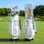 everfit golf cart bag rolling buggy club organiser synthetic leather white everfit golf cart bag rolling buggy club organiser synthetic leather white