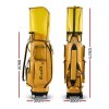 everfit golf cart bag rolling buggy club organiser synthetic leather yellow