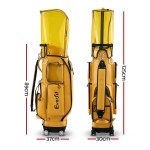 everfit golf cart bag rolling buggy club organiser synthetic leather yellow everfit golf cart bag rolling buggy club organiser synthetic leather yellow