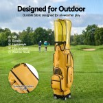 everfit golf cart bag rolling buggy club organiser synthetic leather yellow everfit golf cart bag rolling buggy club organiser synthetic leather yellow