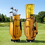 everfit golf cart bag rolling buggy club organiser synthetic leather yellow everfit golf cart bag rolling buggy club organiser synthetic leather yellow
