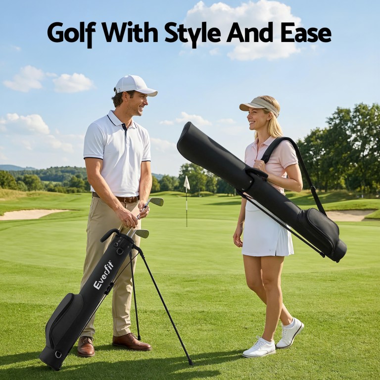 everfit golf stand bag lightweight sunday pitch and putt bag black everfit golf stand bag lightweight sunday pitch and putt bag black