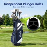 everfit golf stand bag lightweight carry bag dual strap club divider blue