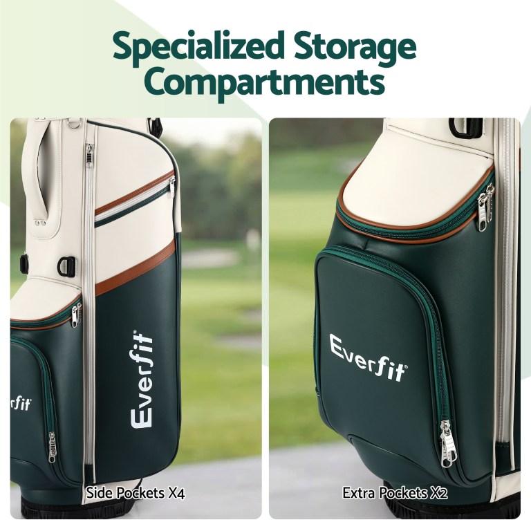 everfit golf stand bag lightweight carry bag dual strap club divider