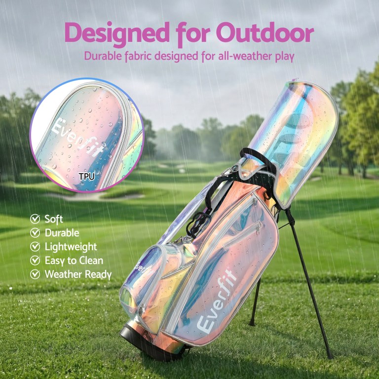 everfit golf stand bag lightweight carry bag dual strap club divider holographic everfit golf stand bag lightweight carry bag dual strap club divider holographic