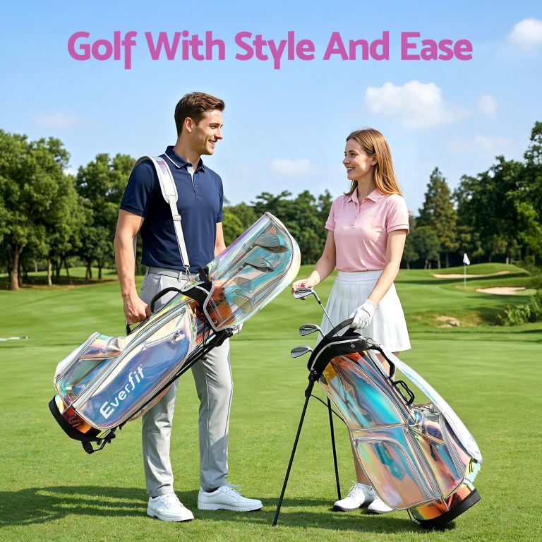 everfit golf stand bag lightweight carry bag dual strap club divider holographic everfit golf stand bag lightweight carry bag dual strap club divider holographic