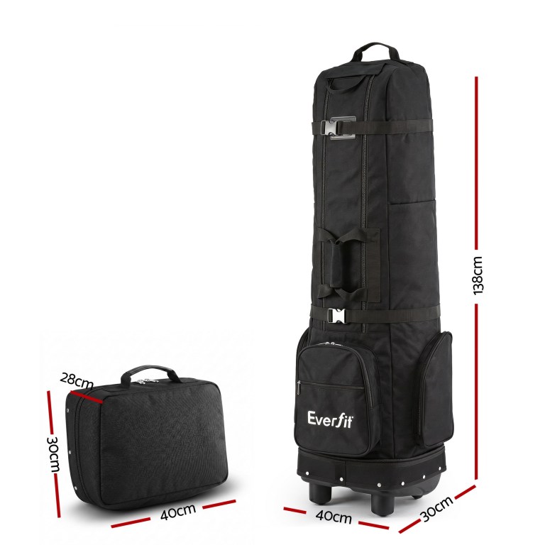 everfit golf travel bag flight cover foldable soft case wheels black everfit golf travel bag flight cover foldable soft case wheels black