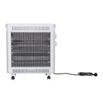 devanti 2200w infrared radiant heater portable electric space heating white Portable white electric heater with wheels