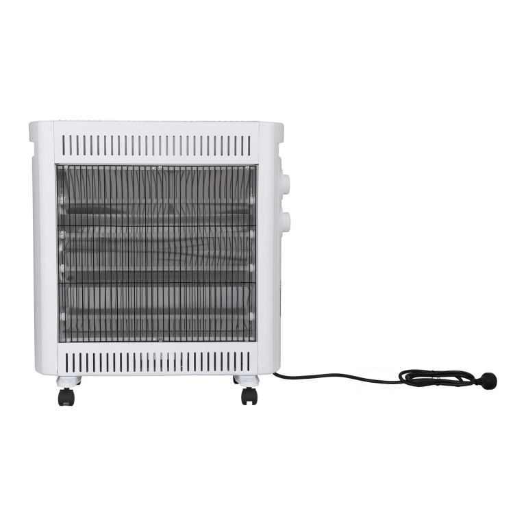 devanti 2200w infrared radiant heater portable electric space heating white Portable white electric heater with wheels