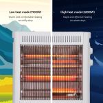 devanti 2200w infrared radiant heater portable electric space heating white Heater with low and high heat mode options.