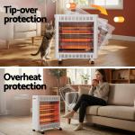 devanti 2200w infrared radiant heater portable electric space heating white Heater with tip-over and overheat protection features.