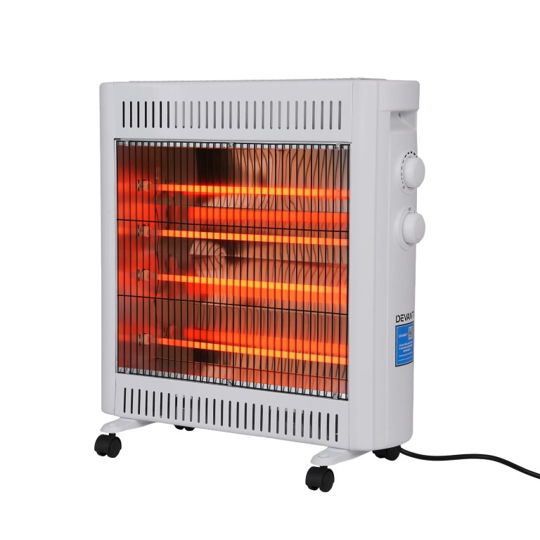 devanti 2200w infrared radiant heater portable electric space heating white Portable electric heater with glowing heating elements