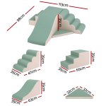 keezi kids climbing blocks 4 piece foam toddler playset soft indoor climbing toy rocker Kids' play set with slide and steps dimensions.