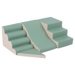 keezi kids climbing blocks 4 piece foam toddler playset soft indoor climbing toy rocker Children's soft play climbing set with stairs and slide.