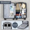 Open suitcase with clothes and toiletries organised.