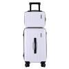White suitcase set with wheels and handles