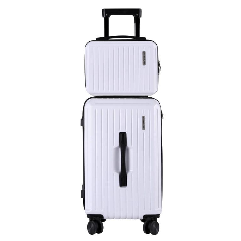 White suitcase set with wheels and handles