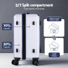 Luggage with adjustable split compartment for storage.