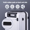 Suitcase with multi-rubber pads for stability.