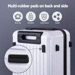 Suitcase with multi-rubber pads for stability.