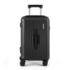 Black hard-shell suitcase with wheels and handle.