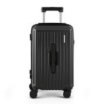 Black hard-shell suitcase with wheels and handle.
