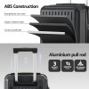 ABS suitcase layers with aluminium handle features.