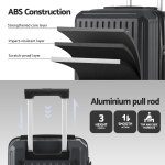ABS suitcase layers with aluminium handle features.