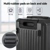 Luggage with non-slip rubber pads for stability.