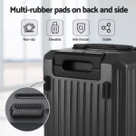 Luggage with non-slip rubber pads for stability.