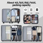 wanderlite 4pcs trunk luggage suitcase set travel carry on tsa lock black Suitcases with various packing capacities and features.