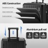 Durable suitcase with ABS construction and aluminium pull rod.