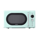Retro mint microwave oven with chrome handle