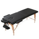 zenses massage table 70cm portable 2 fold wooden beauty waxing therapy bed black