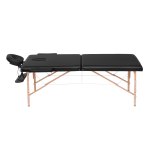 zenses massage table 70cm portable 2 fold wooden beauty waxing therapy bed black
