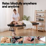 zenses massage table 70cm portable 2 fold wooden beauty waxing therapy bed black