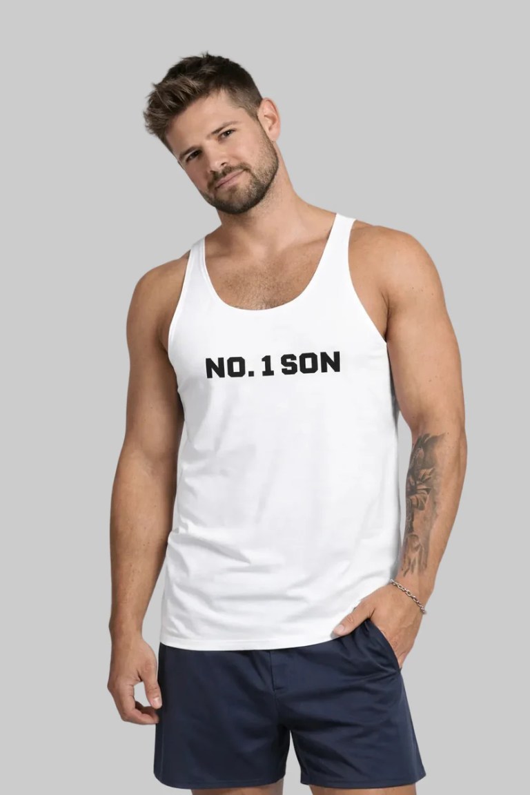 eveonsteve daddy's number 1 son tank top
